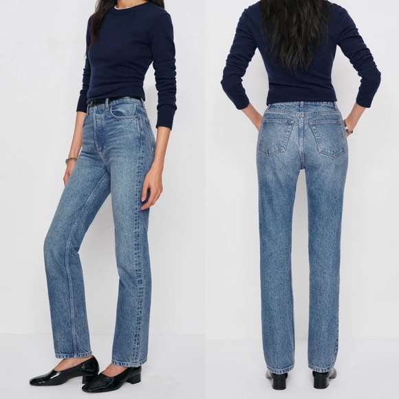 NWT REFORMATION Jeans Cynthia High Rise Straight Blue Size 26 - Picture 13 of 14